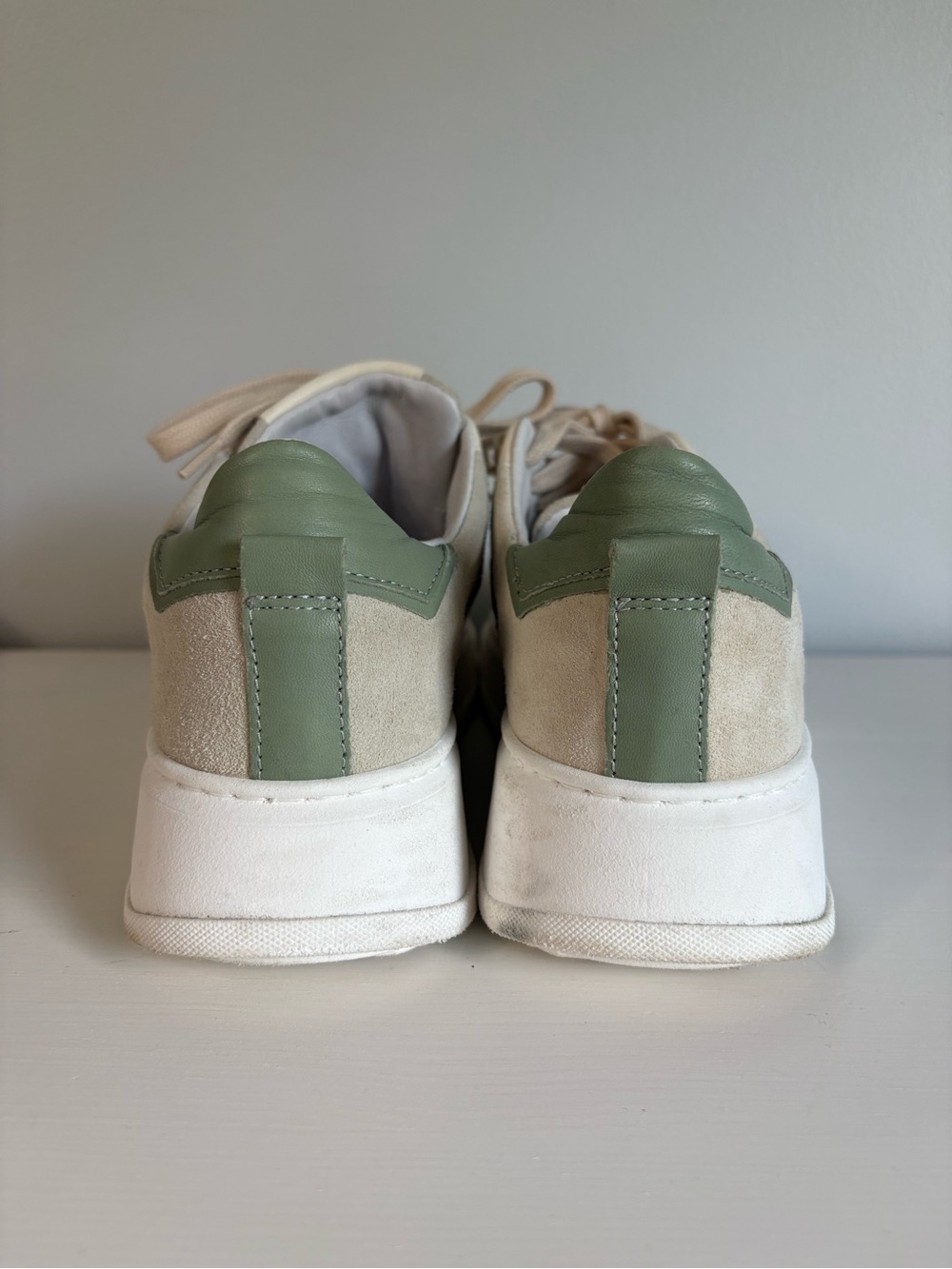 Miz Mooz Tristin Suede Platform Sneakers Sage Green 38 - Picture 4 of 12